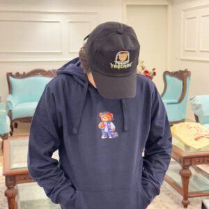 Teddy Trendz Varsity Bear Premium Navy Hoodie